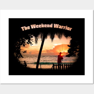 Weekend Warrior fishing on a Early Morning Sunrise Posters and Art